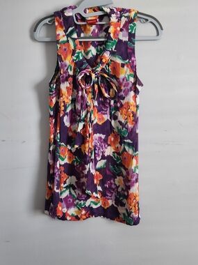 Merona Multicolor Floral Tie-Neck Tank